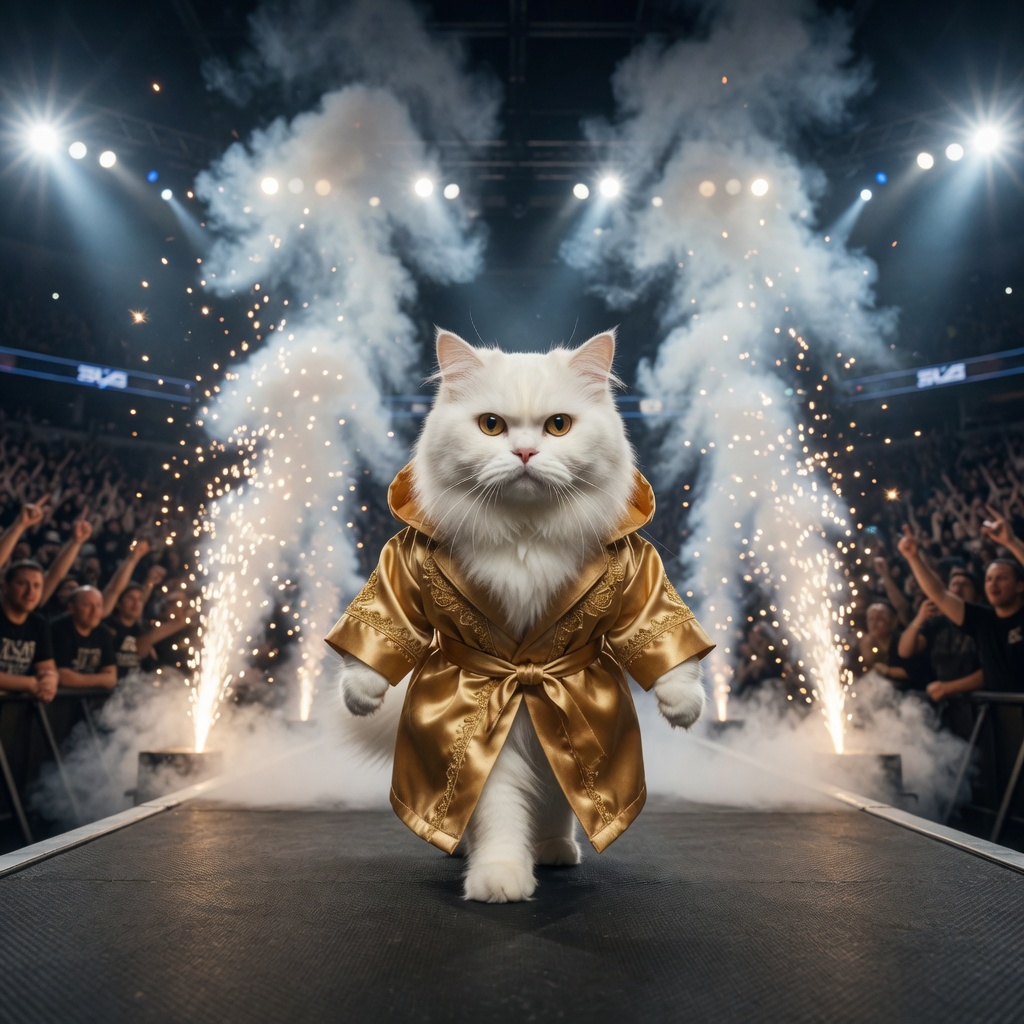 Oscar walking out in a gold robe